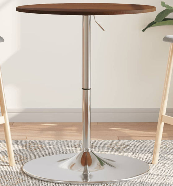 Bartisch Dunkelbraun Ø60x89,5 cm Massivholz Eiche