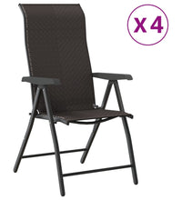 Gartenstühle 4 Stk. Klappbar Schwarz Kaffeebraun Poly Rattan