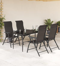 Gartenstühle 4 Stk. Klappbar Schwarz Kaffeebraun Poly Rattan