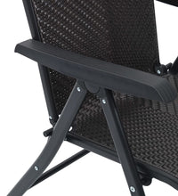 Gartenstühle 4 Stk. Klappbar Schwarz Kaffeebraun Poly Rattan