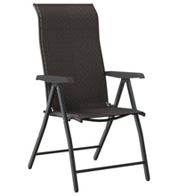 Gartenstühle 8 Stk. Klappbar Schwarz Kaffeebraun Poly Rattan