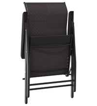 Gartenstühle 8 Stk. Klappbar Schwarz Kaffeebraun Poly Rattan