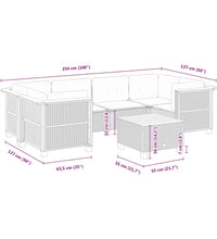 7-tlg. Garten-Sofagarnitur mit Kissen Beige Poly Rattan