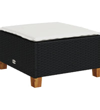 8-tlg. Garten-Sofagarnitur mit Kissen Schwarz Poly Rattan