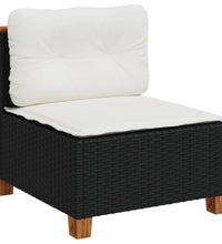 8-tlg. Garten-Sofagarnitur mit Kissen Schwarz Poly Rattan