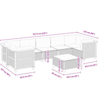 8-tlg. Garten-Sofagarnitur mit Kissen Schwarz Poly Rattan