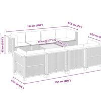9-tlg. Garten-Sofagarnitur mit Kissen Grau Poly Rattan