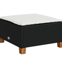 4-tlg. Garten-Sofagarnitur mit Kissen Schwarz Poly Rattan