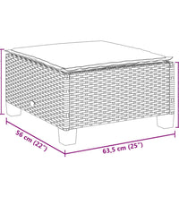4-tlg. Garten-Sofagarnitur mit Kissen Grau Poly Rattan