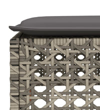 4-tlg. Garten-Sofagarnitur mit Kissen Grau Poly Rattan