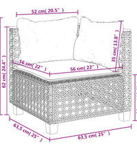 4-tlg. Garten-Sofagarnitur mit Kissen Beige Poly Rattan