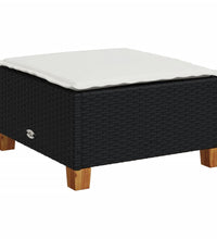 6-tlg. Garten-Sofagarnitur mit Kissen Schwarz Poly Rattan