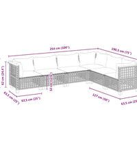6-tlg. Garten-Sofagarnitur mit Kissen Schwarz Poly Rattan