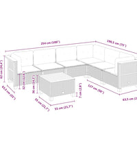 7-tlg. Garten-Sofagarnitur mit Kissen Beige Poly Rattan