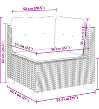7-tlg. Garten-Sofagarnitur mit Kissen Beige Poly Rattan
