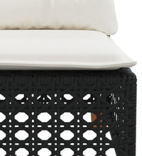7-tlg. Garten-Sofagarnitur mit Kissen Schwarz Poly Rattan