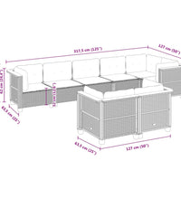 8-tlg. Garten-Sofagarnitur mit Kissen Schwarz Poly Rattan
