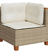 8-tlg. Garten-Sofagarnitur mit Kissen Beige Poly Rattan