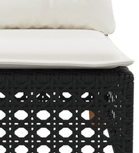 9-tlg. Garten-Sofagarnitur mit Kissen Schwarz Poly Rattan