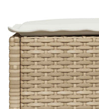 7-tlg. Garten-Sofagarnitur mit Kissen Beige Poly Rattan