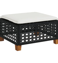 7-tlg. Garten-Sofagarnitur mit Kissen Schwarz Poly Rattan