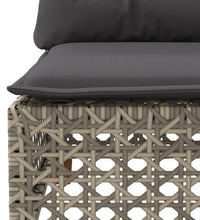 7-tlg. Garten-Sofagarnitur mit Kissen Grau Poly Rattan