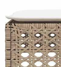 7-tlg. Garten-Sofagarnitur mit Kissen Beige Poly Rattan