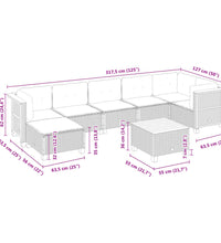 8-tlg. Garten-Sofagarnitur mit Kissen Schwarz Poly Rattan