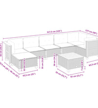 8-tlg. Garten-Sofagarnitur mit Kissen Grau Poly Rattan