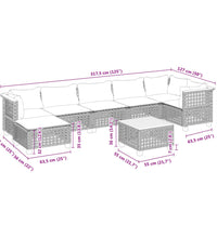 8-tlg. Garten-Sofagarnitur mit Kissen Schwarz Poly Rattan