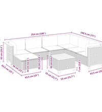 8-tlg. Garten-Sofagarnitur mit Kissen Schwarz Poly Rattan