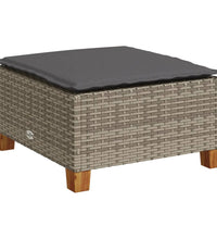 8-tlg. Garten-Sofagarnitur mit Kissen Grau Poly Rattan
