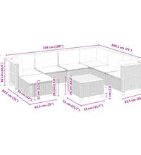 8-tlg. Garten-Sofagarnitur mit Kissen Grau Poly Rattan