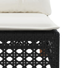 8-tlg. Garten-Sofagarnitur mit Kissen Schwarz Poly Rattan