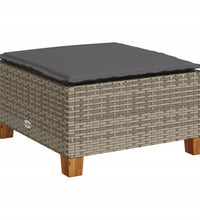 6-tlg. Garten-Sofagarnitur mit Kissen Grau Poly Rattan