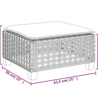6-tlg. Garten-Sofagarnitur mit Kissen Schwarz Poly Rattan