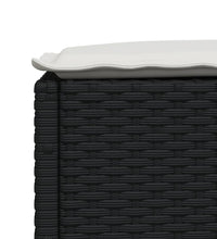 8-tlg. Garten-Sofagarnitur mit Kissen Schwarz Poly Rattan