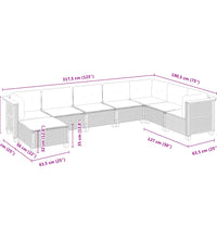 8-tlg. Garten-Sofagarnitur mit Kissen Schwarz Poly Rattan