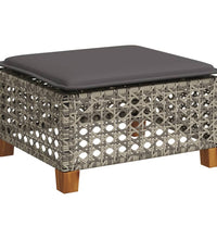 8-tlg. Garten-Sofagarnitur mit Kissen Grau Poly Rattan