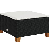 9-tlg. Garten-Sofagarnitur mit Kissen Schwarz Poly Rattan