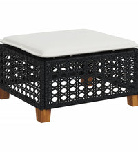 9-tlg. Garten-Sofagarnitur mit Kissen Schwarz Poly Rattan