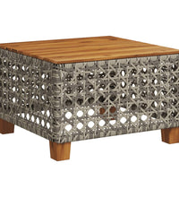 9-tlg. Garten-Sofagarnitur mit Kissen Grau Poly Rattan