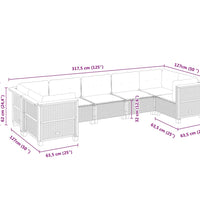 7-tlg. Garten-Sofagarnitur mit Kissen Beige Poly Rattan