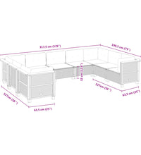 9-tlg. Garten-Sofagarnitur mit Kissen Schwarz Poly Rattan
