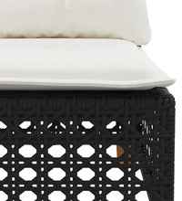 10-tlg. Garten-Sofagarnitur mit Kissen Schwarz Poly Rattan