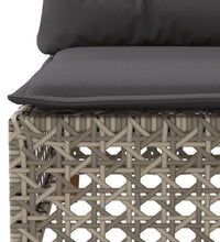 10-tlg. Garten-Sofagarnitur mit Kissen Grau Poly Rattan