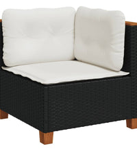 10-tlg. Garten-Sofagarnitur mit Kissen Schwarz Poly Rattan
