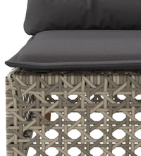 10-tlg. Garten-Sofagarnitur mit Kissen Grau Poly Rattan