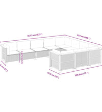 10-tlg. Garten-Sofagarnitur mit Kissen Schwarz Poly Rattan