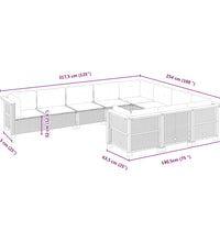 10-tlg. Garten-Sofagarnitur mit Kissen Beige Poly Rattan
